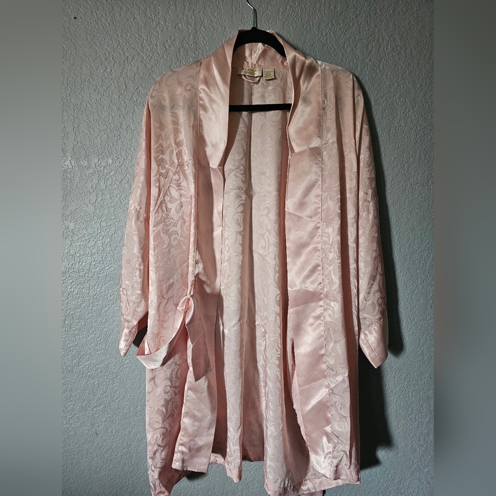 Vintage Victoria’s Secret Gold Label Satin Floral Robe OS Pink 80s/90s